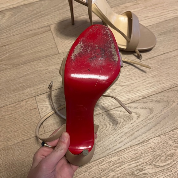 christian louboutin tan loubi queen heeled sandals size 41 - Picture 3 of 6